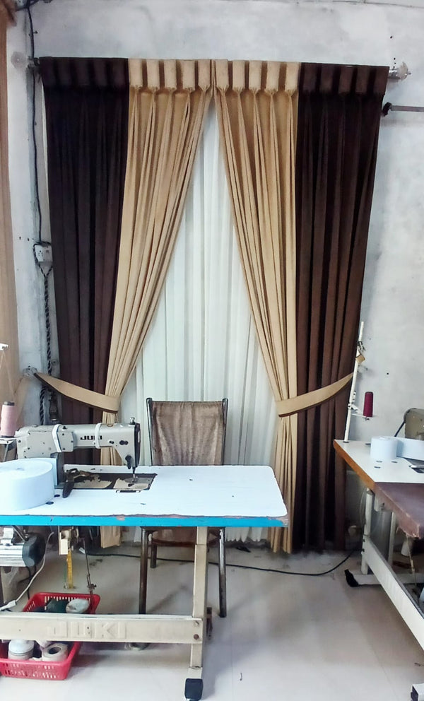 4 Panel Velvet Curtains  2 Panel Shafoon Curtains With 2 Tie Belts