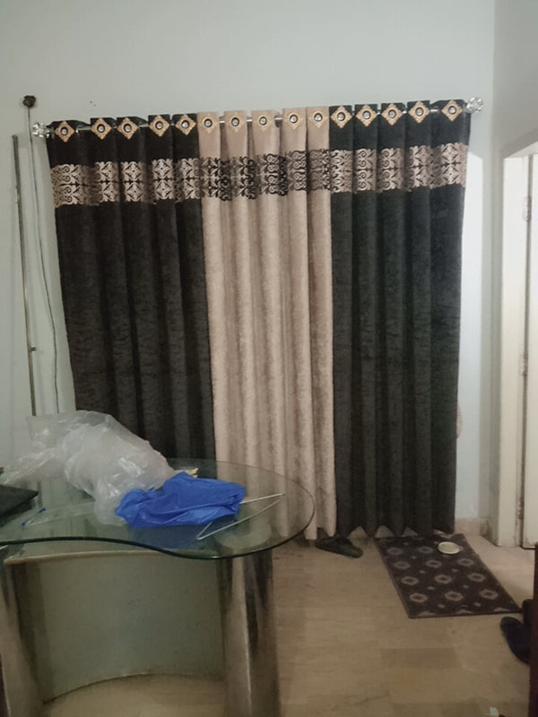 3 Panel Velvet Curtains with Front Ring Show