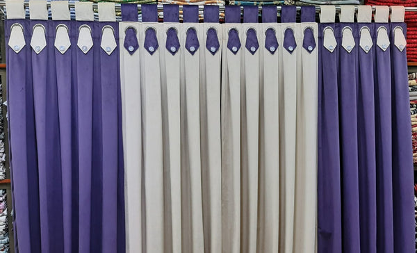 4 Panel Velvet Curtains With Double  Loop Design