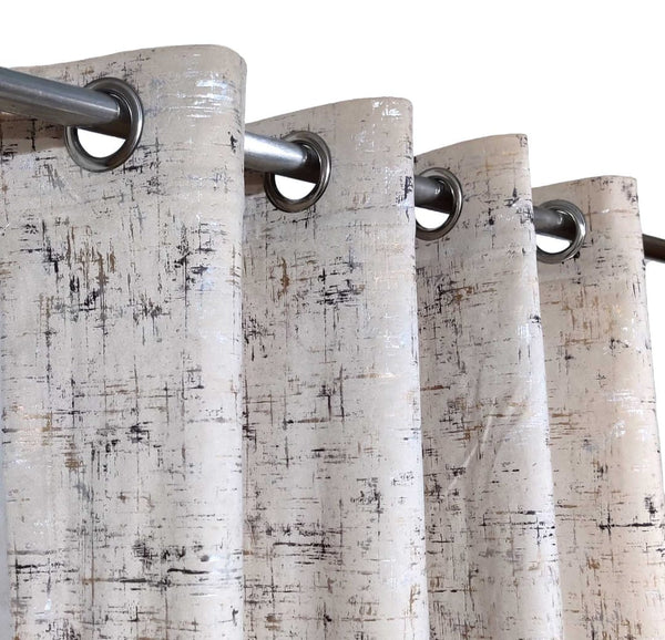 2 Panel Texture Velvet Curtain With Stainless Steel Ring
