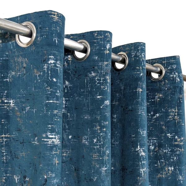 2 Panel  Texture Velvet  Curtain  With Stainless Steel Ring