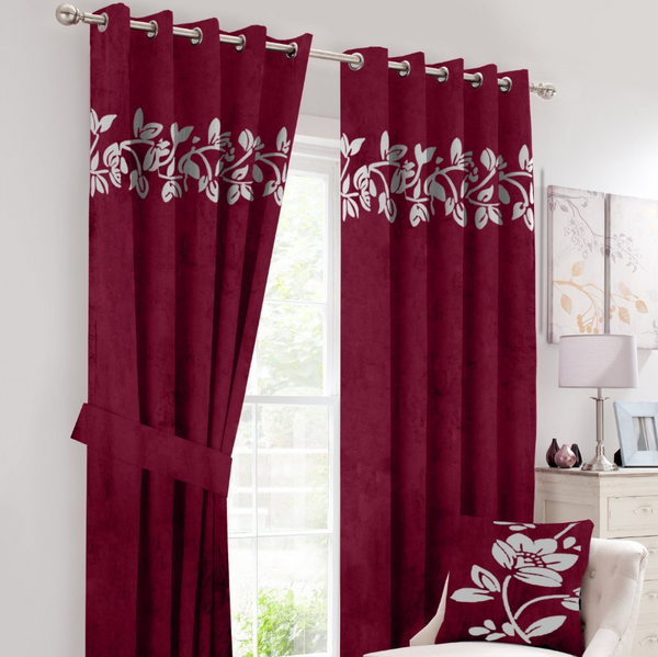 Velvet Curtains with belts and cushion cover