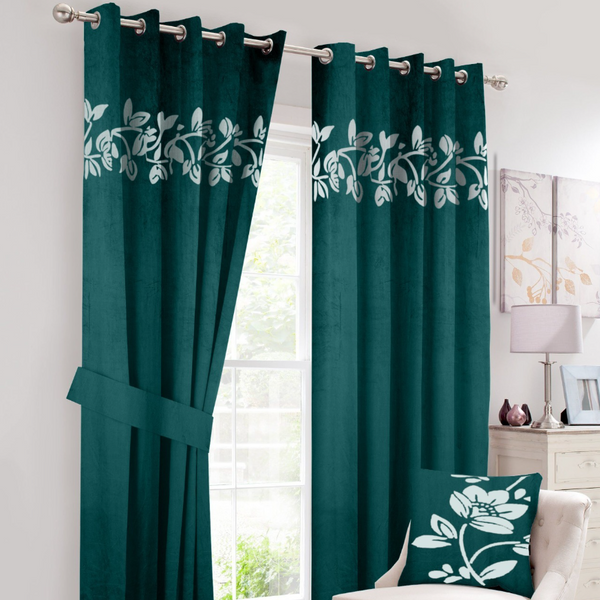 Velvet Curtains with Cushion cover  And Tie Belts