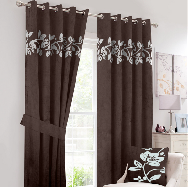 Velvet Curtains  With 2 Cushion Cover and Tie Belts