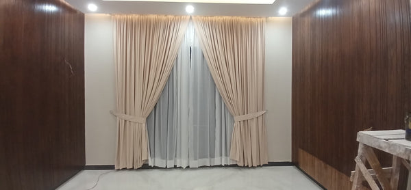 2 Panel Velvet Curtains 2 Panel Shafoon Curtains and 2 Belts