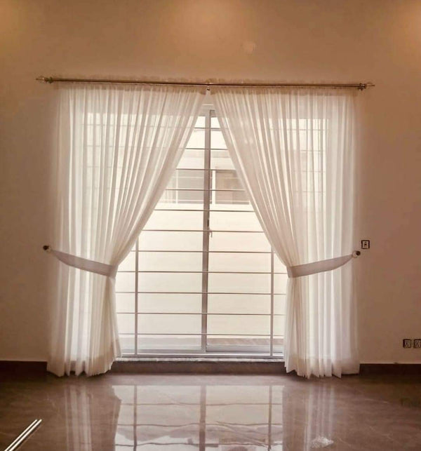 2 Panel Shafoon Curtains  and 2 Tie Belts