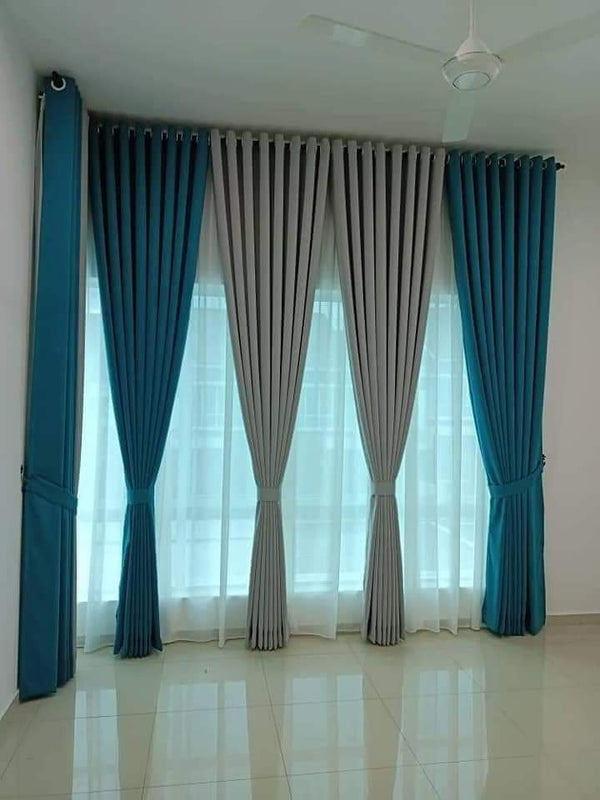 4 Panel Velvet Curtains 2 Panel Shafoon Curtains  4 Tie Belts