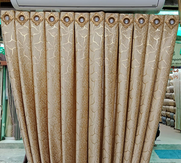 2 Panel Texture Velvet Curtains With Front Ring Show