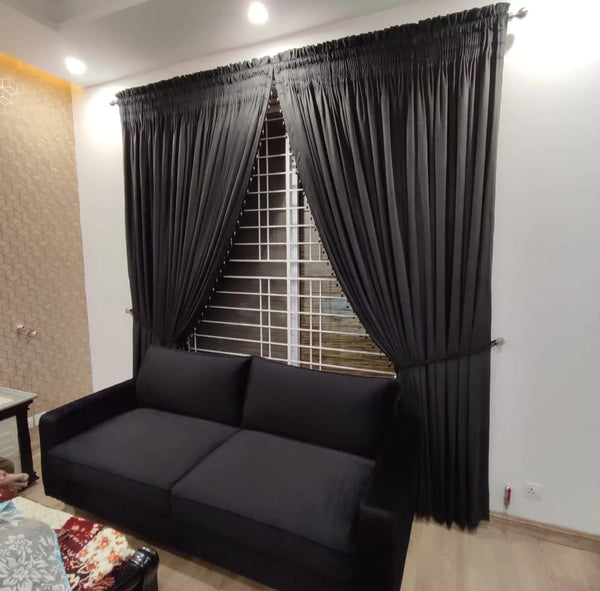 2 Panel Velvet Curtain And  2 Tussels  With Double Nefa Double Riffle Tape